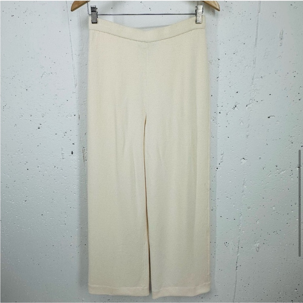 St. John’s Collection Women’s size 8 Cream Wide Leg Knit Pull On Pants